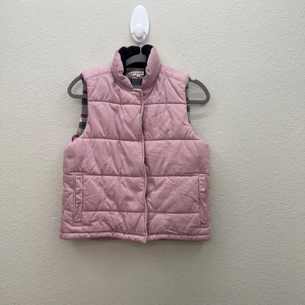 Xirena Smokey Mauve Plaid Lined Full Zip Winter Puffer Vest X05701 Womens sz XS